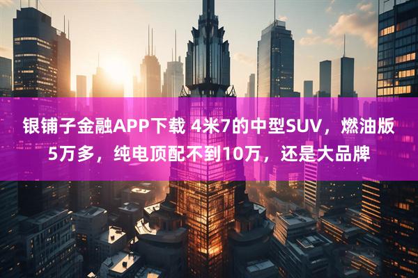 银铺子金融APP下载 4米7的中型SUV，燃油版5万多，纯电顶配不到10万，还是大品牌